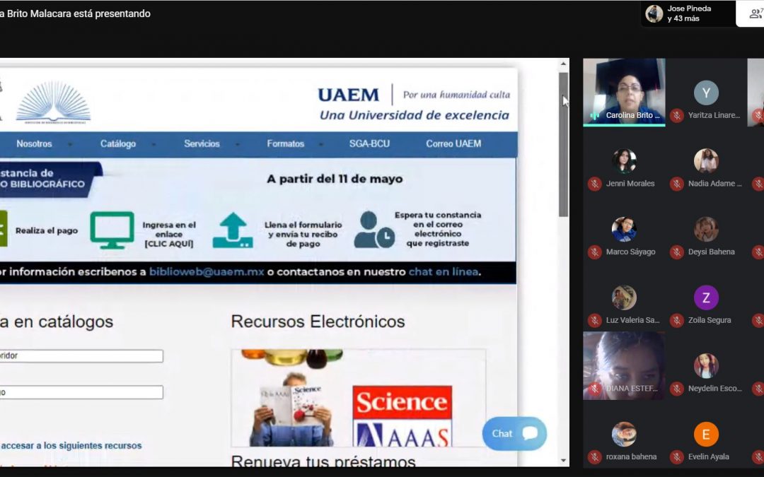 Plática sobre Servicios Bibliotecarios de la UAEM