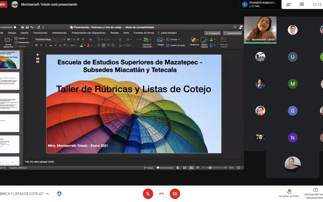 Capacitación Docente 2021: Taller de Rúbricas y Lista de Cotejo